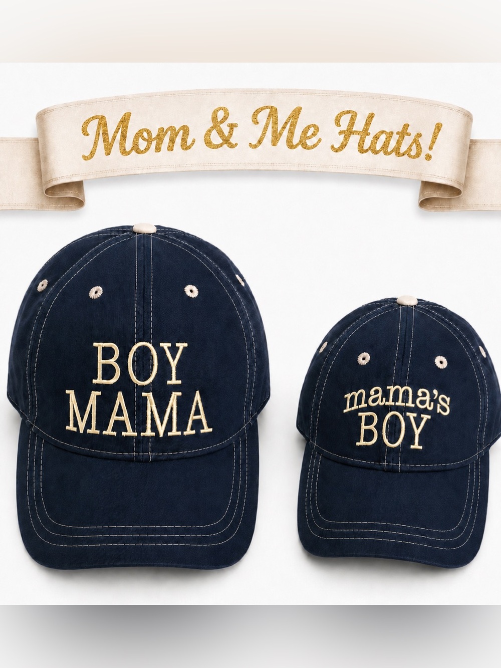 NWT Baby Essentials Boy Mama  Embroidered  Caps